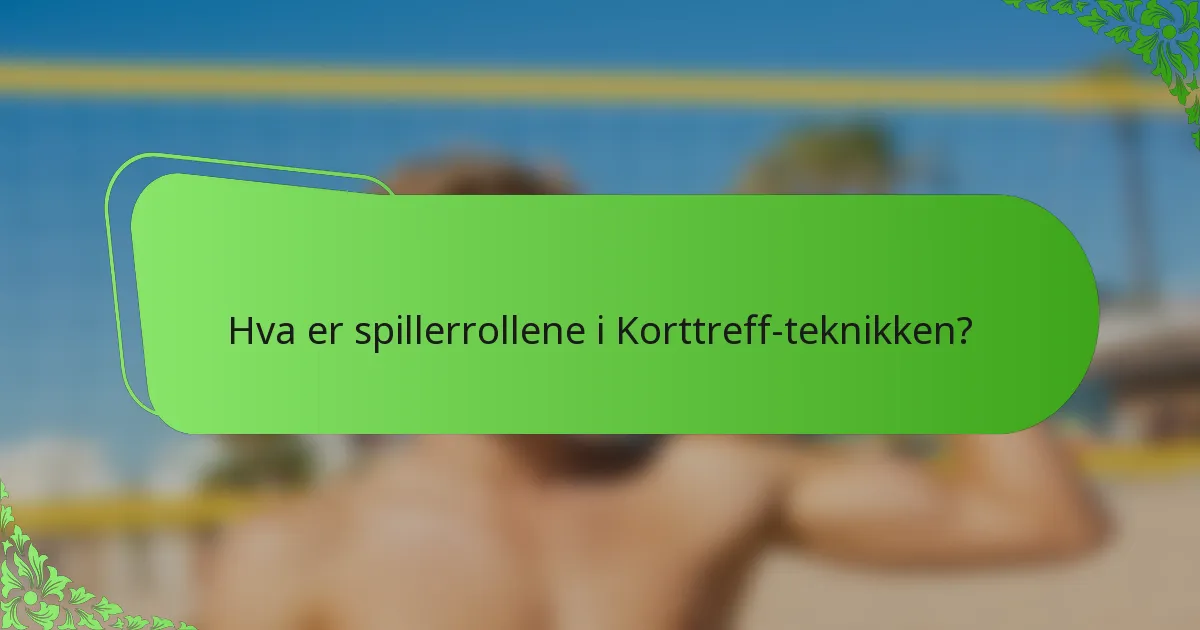 Hva er spillerrollene i Korttreff-teknikken?